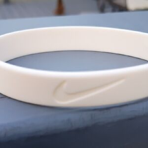 Nike White Silicone Wristband Battleground Sports Bracelet Unisex